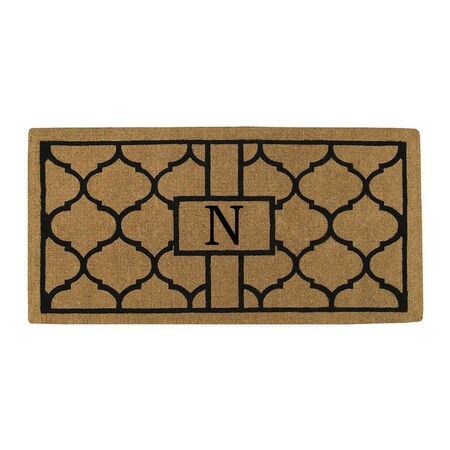 Monogram Door Mat, Black, Natural, 24 in W x 36 in L